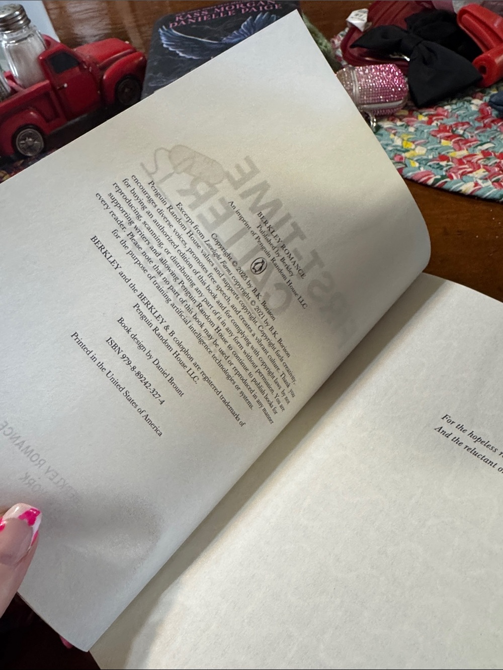 First-Time Caller by B.K. Borison — Pink & Cream Paperback - Picture 3 of 3